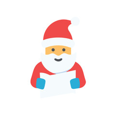 A scene of Santa Claus reading his letters vector illustration
