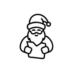 Santa sitting and reading letters vector illustration