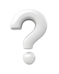 Naklejka premium A white question mark with a small circle in the middle