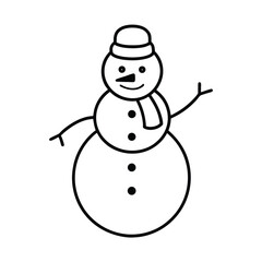 A snowman doing a fun winter activity on a white background vector illustration