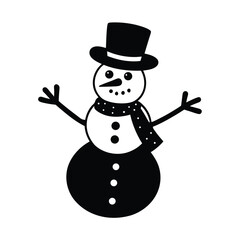 A happy snowman participating in a winter activity on a white background vector illustration