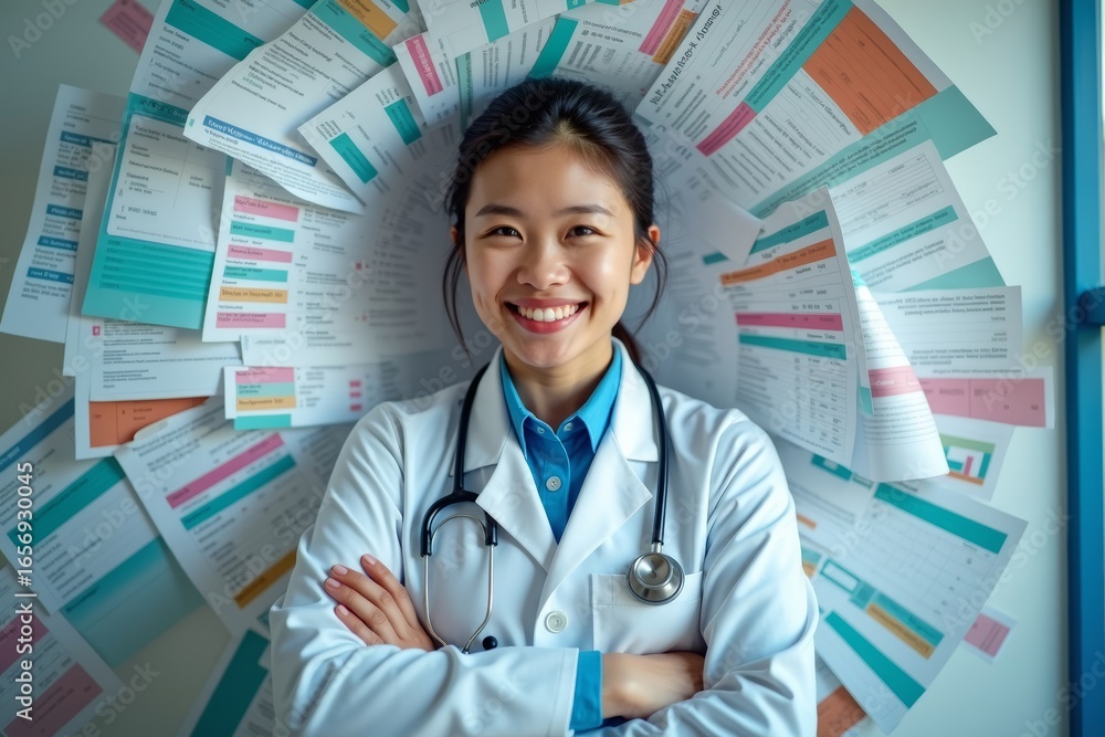 Aufkleber the challenge of medical coding: a visual representation of complexity and precision