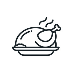 A turkey dinner plate on a white background vector illustration