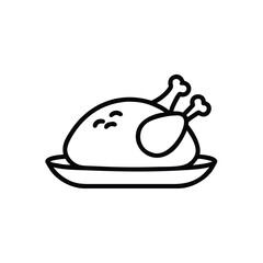 A turkey dinner plate on a white background vector illustration