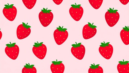A repeating pattern of simple strawberry illustrations.