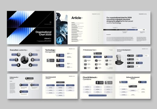 Organizational Chart Template Infographic & Brochure Layout