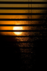 Weather changes. Weather: Sun and rain. Hot days and cool rain. Varied atmospheric conditions outside the window. Meteorology. Vertical Frame. Meteorological and weather changes.