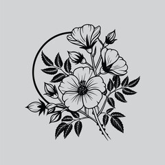 Geranium Decorative Botanical Outline Artwork