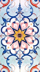 Detailed floral patterned tile design
