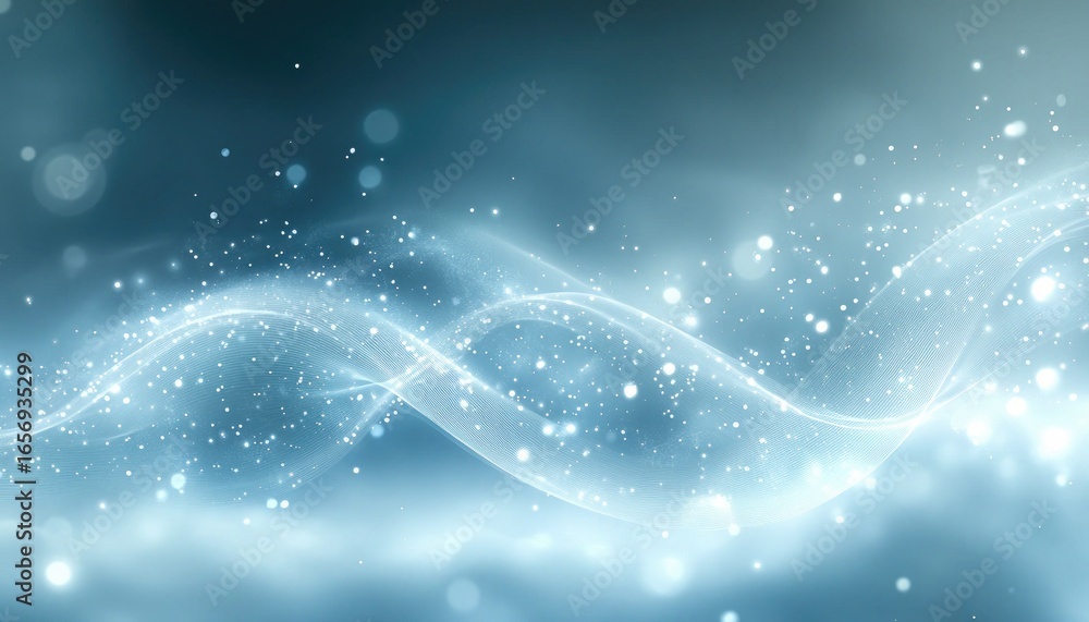 Aufkleber soft teal background with swirling light trails and bokeh sparkles. use this for adding magic, beaut