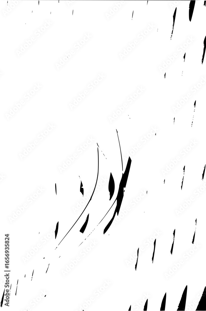 Poster abstract monochrome image featuring curved lines and scattered dashes on white background space fill