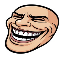 Internet Troll Face Smiling Sarcastically a Vector Illustration for Digital Communication and Humor Based Content