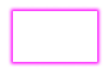Pink Neon rectangular shape frame. Vivid glowing lavender border with a rough, grainy finish. A versatile design element for banners, photos, and presentations, isolated on a transparent background.