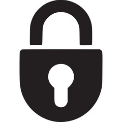 Vector art of black padlock icon