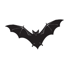 Flying Bat Silhouette Vector PNG Transparent Background EDITABLE