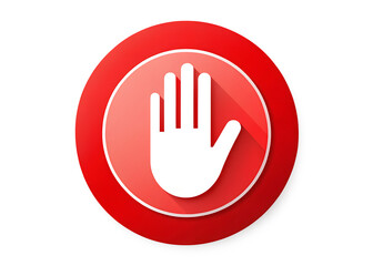 Stop hand sign isolated on transparent background