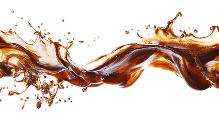 Chocolate Splash Wave Against Black Background liquid isolated on a transparent background