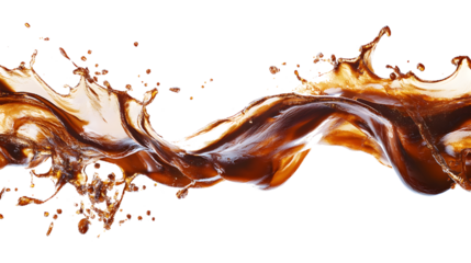 Chocolate Splash Wave Against Black Background liquid isolated on a transparent background