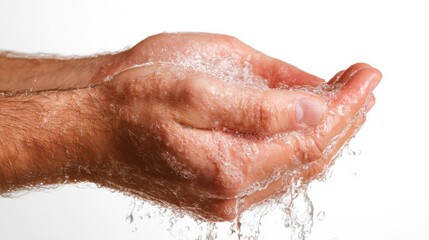 Fototapeta premium Hands washing with water and soap