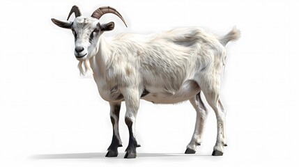 A goat on transparent background,  natural lighting and no shadows, Generative AI illustrations.