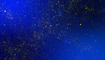 Fototapeta premium Blue And Gold Cosmic Dust Galaxy Background
