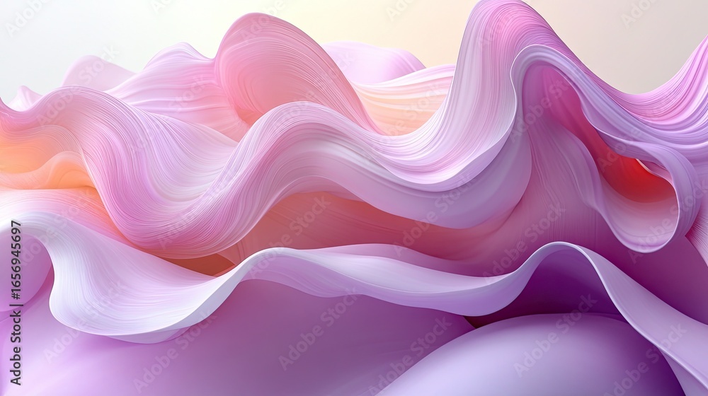 Aufkleber wavy pink abstract background, elegant and smooth with subtle lines. perfect backdrop for creative p