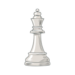 Fototapeta premium An artistic representation of a white chess king, symbolizing strategy and intellect