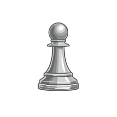 A silver pawn piece, isolated, representing strategy, focus and tactical mindset