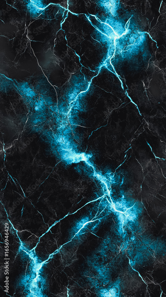 Poster this abstract marble texture showcases vibrant blue lightning patterns intertwined with a dark backg