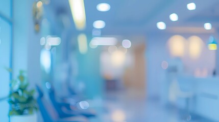Blurred dental clinic background, Defocused interior of modern dental office,  Beautiful dental cabine, Generative AI illustrations.
