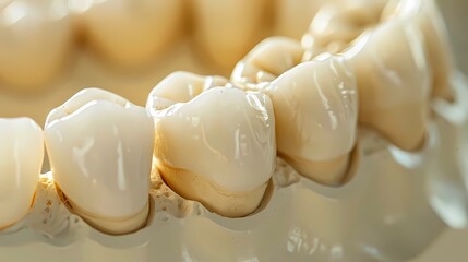 Close up Implan model tooth support fix bridge implan and crown, Generative AI illustrations.