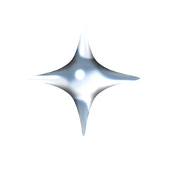 3d render of aura shape with bright metallic texture