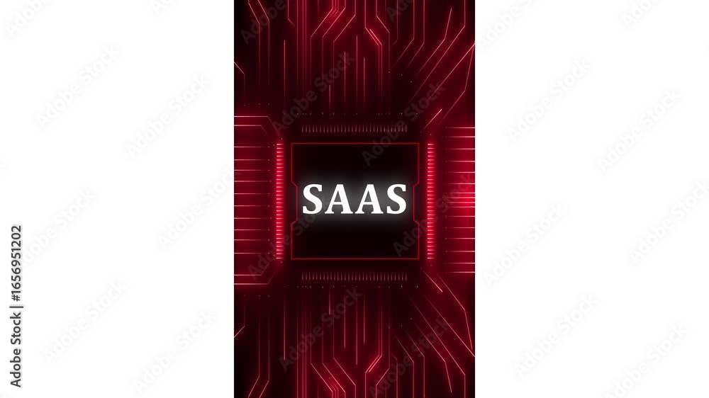 Fototapete saas – software as a service. saas concept head up display (hud ui) panel and futuristic technology.
