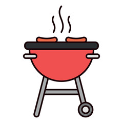 BBQ Grill Icon– Outdoor Cooking Vector Design