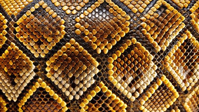 Close up of a snake skin with a beautiful pattern and texture