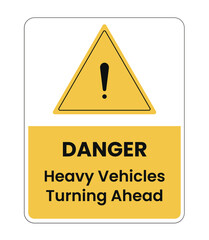 Heavy Vehicles Turning Ahead - Road Sign
