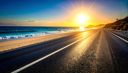 Scenic coastal highway at sunset (1)