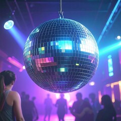 Disco ball in nightclub