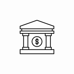 bank building icon sign vector