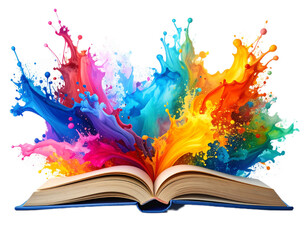 open book with rainbow colors