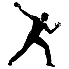 Cricket player silhouette vector illustration