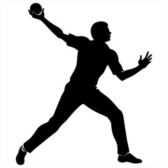 Cricket player silhouette vector illustration