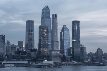NYC skyline at dusk
