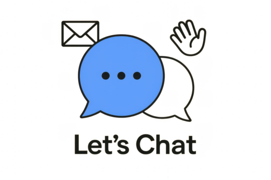 Chat concept with speech bubbles, waving hand and mail envelope on transparent background