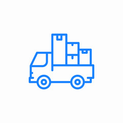 moving house car truck delivery icon sign vector
