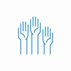 raising hands icon sign vector