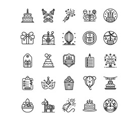 Birthday Line Icons