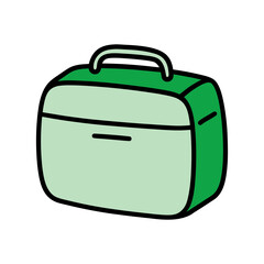 blue suitcase isolated vector art illustration