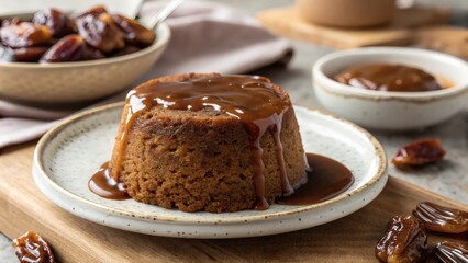 Sticky Toffee Pudding british dessert with caramel sauce