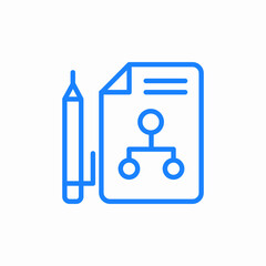 pencil document flowchart icon sign vector